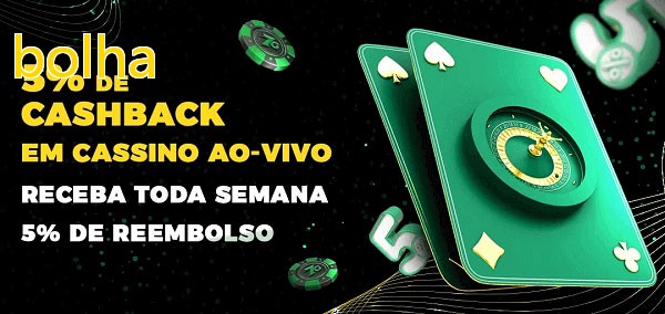Promoções do cassino ao Vivo bolha